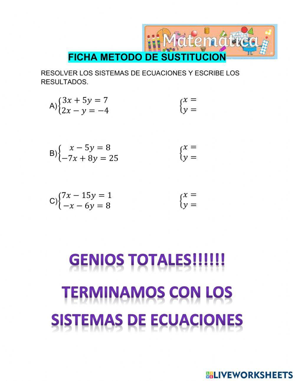 Metodo de sustitucion