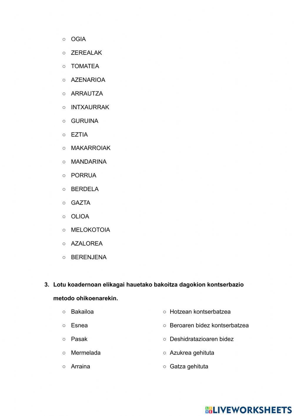 Elikagaiak eta osasuna:errepasoa