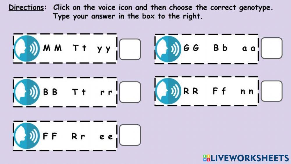 Practice with genotypes