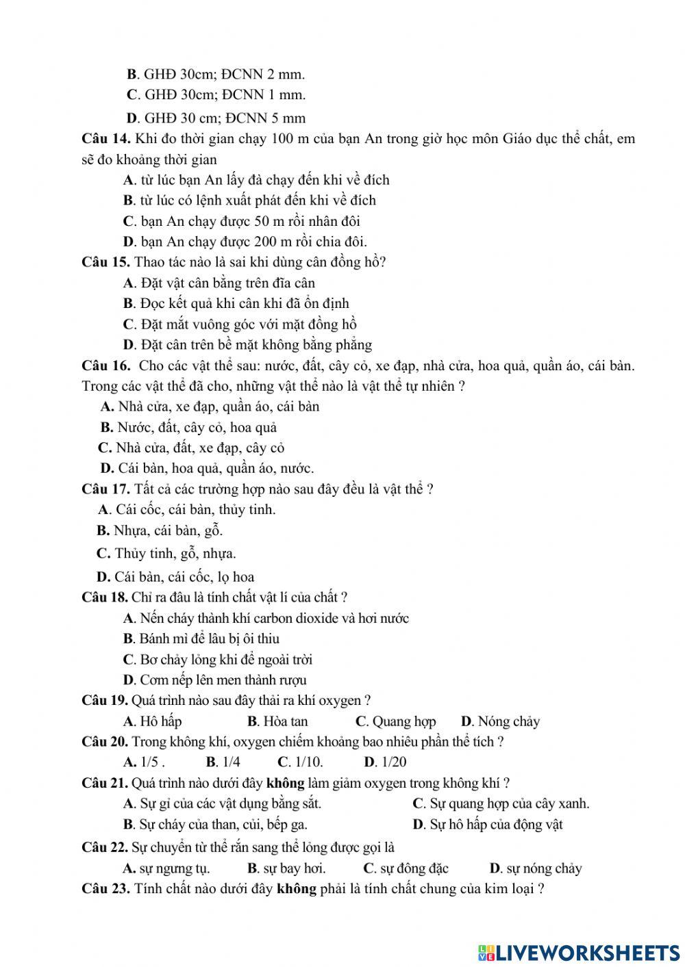 Đề Kiểm tra giữa kì 1
