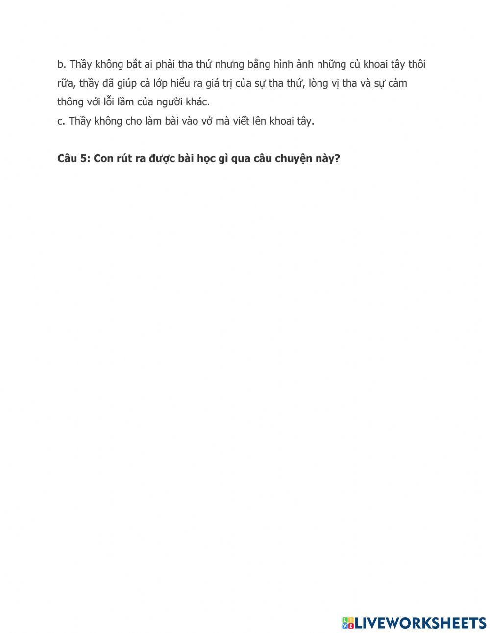 Nghe - hiểu Câu chuyện về túi khoai tây