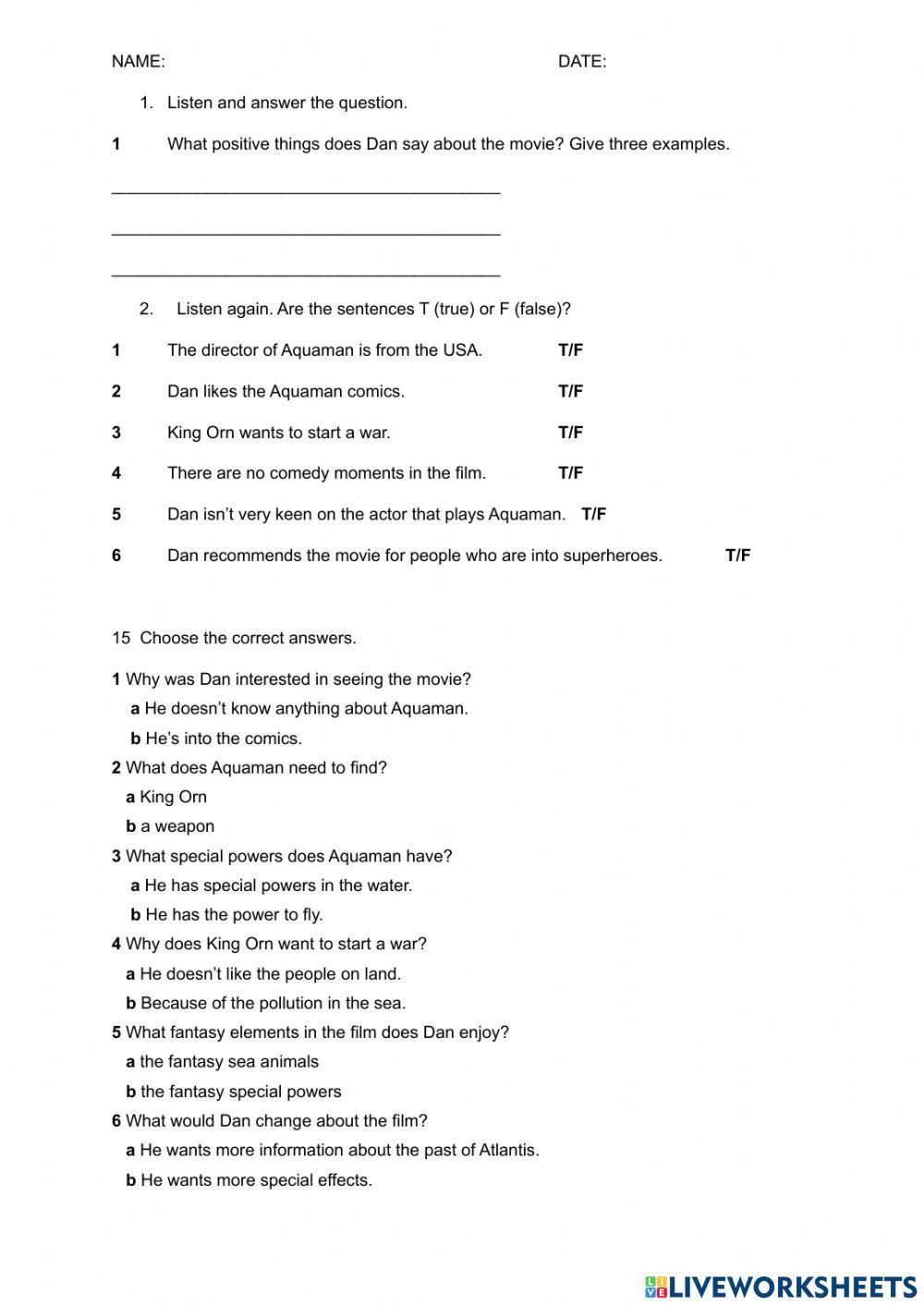 2º eso listening test unit 1