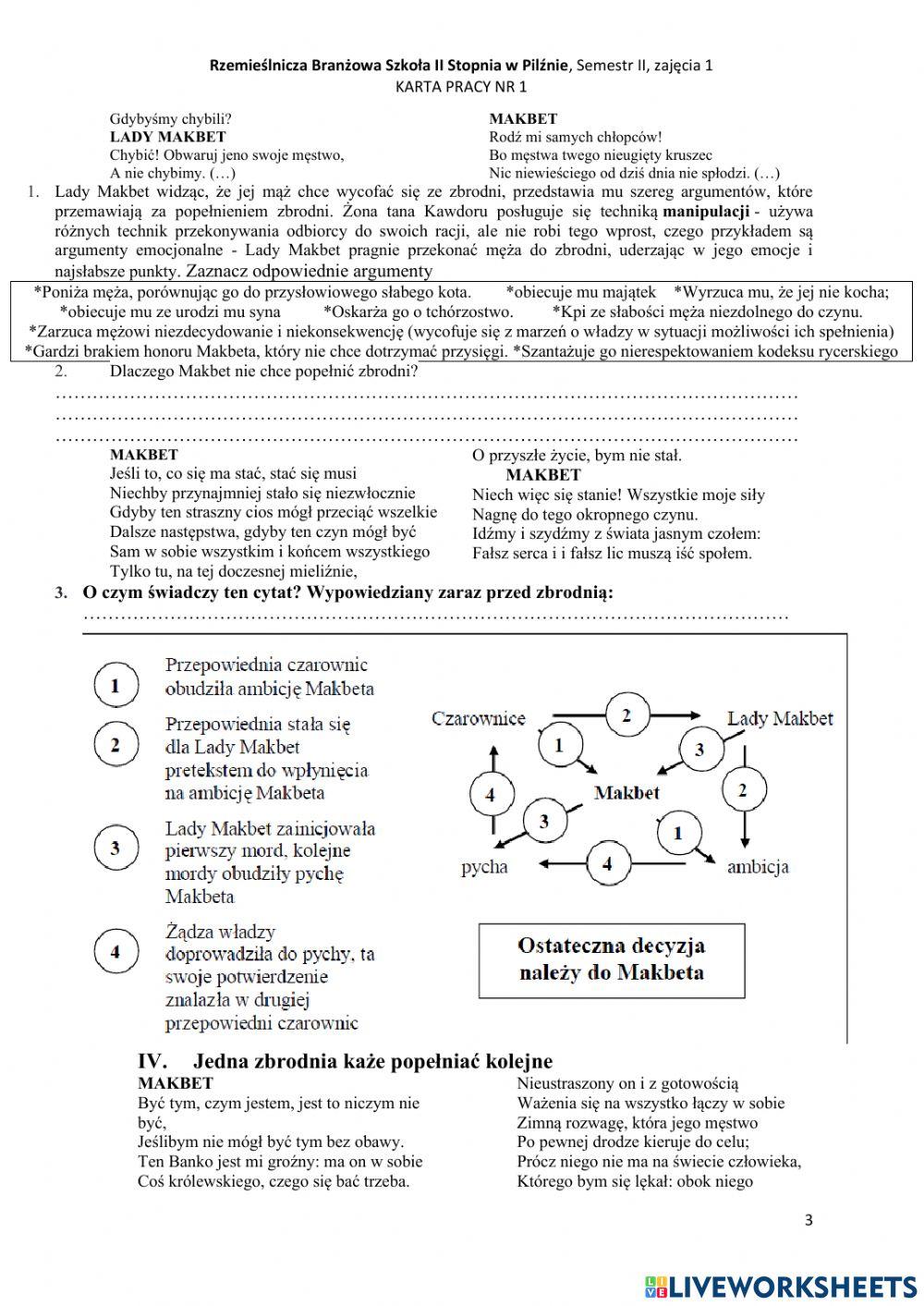 Rzemieślnicza Branżowa Szkoła II Stopnia w Pilźnie, semestr II, zajęcia 1