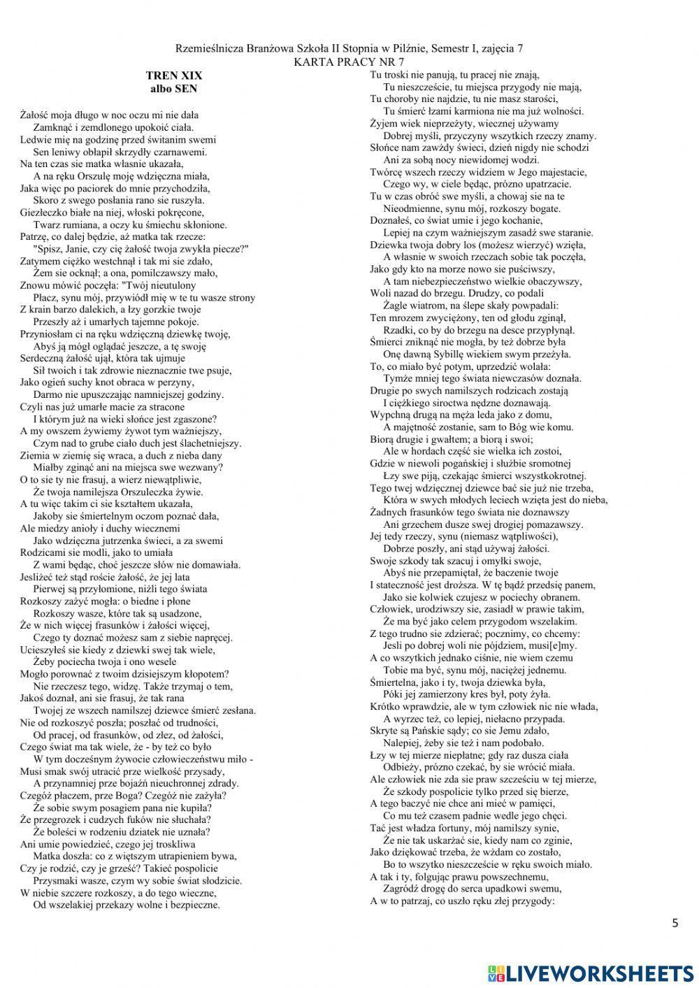 Rzemieślnicza Branżowa Szkoła II Stopnia w Pilźnie, semestr I, zajęcia 7