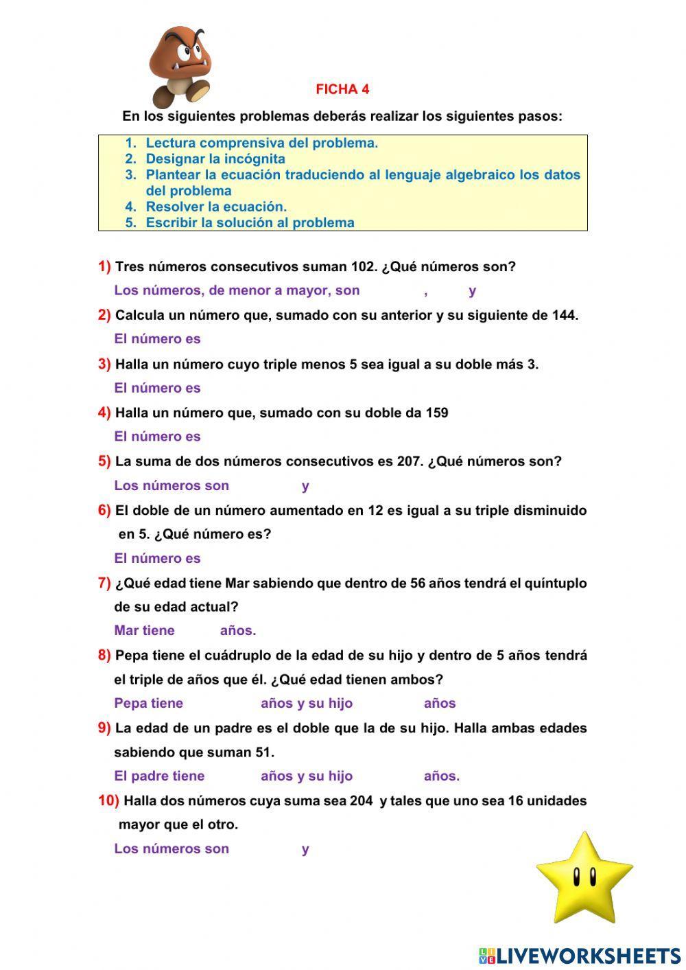 Problemas ecuaciones de primer grado Problemas ecuaciones de primer grado