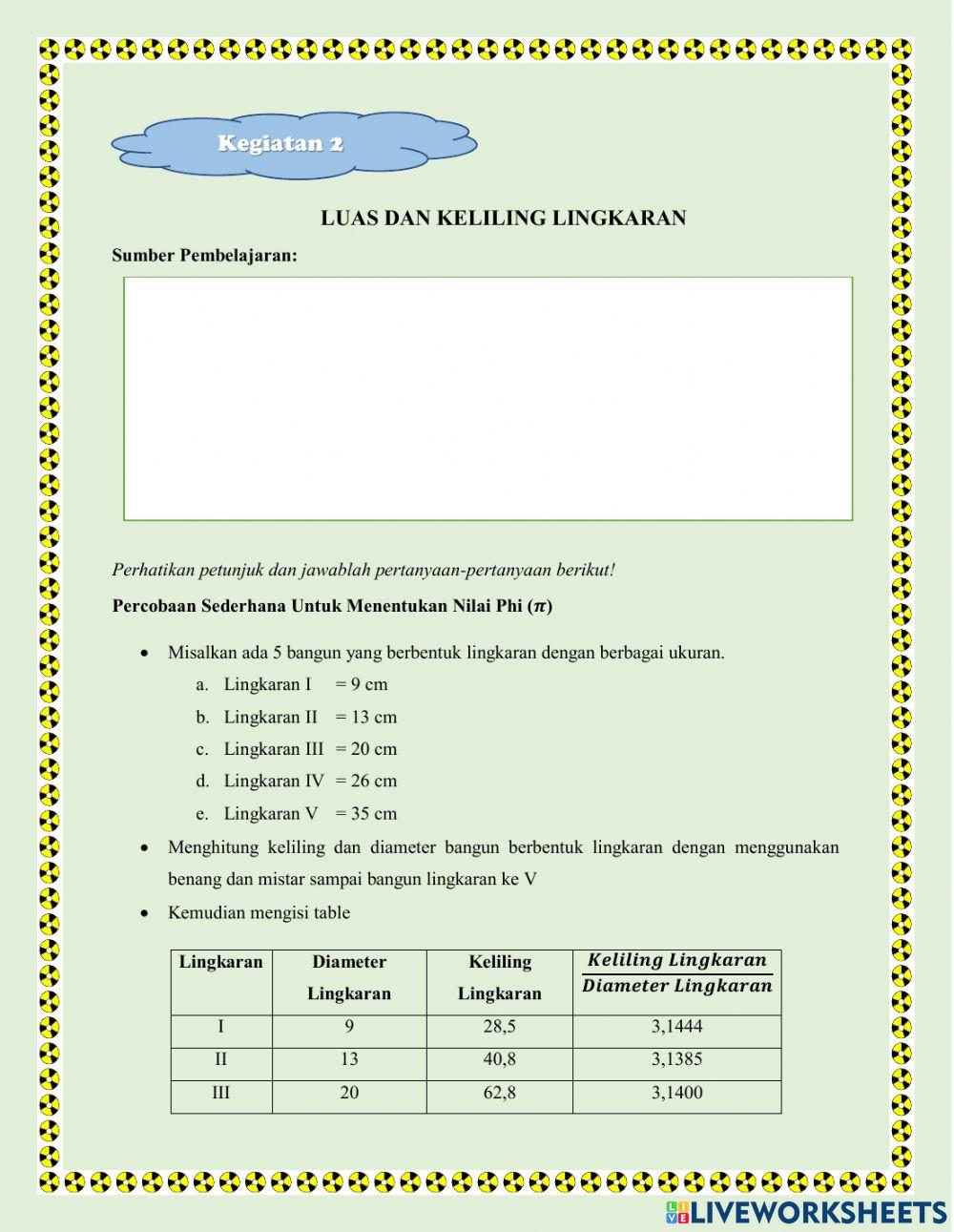 LKPD materi Lingkaran Kelas 8-Miranda Hutagaol