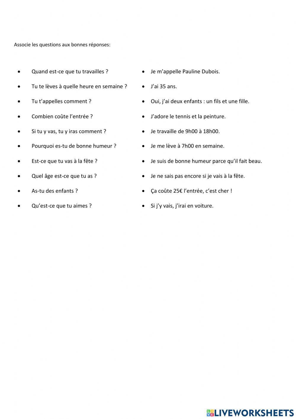 Questions - réponses