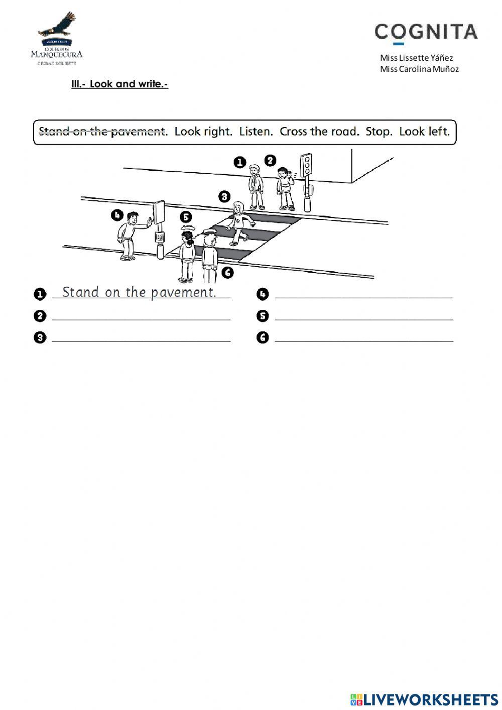 Road safety words unit 6