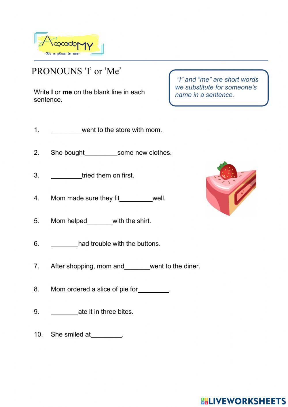 Pronouns I and Me