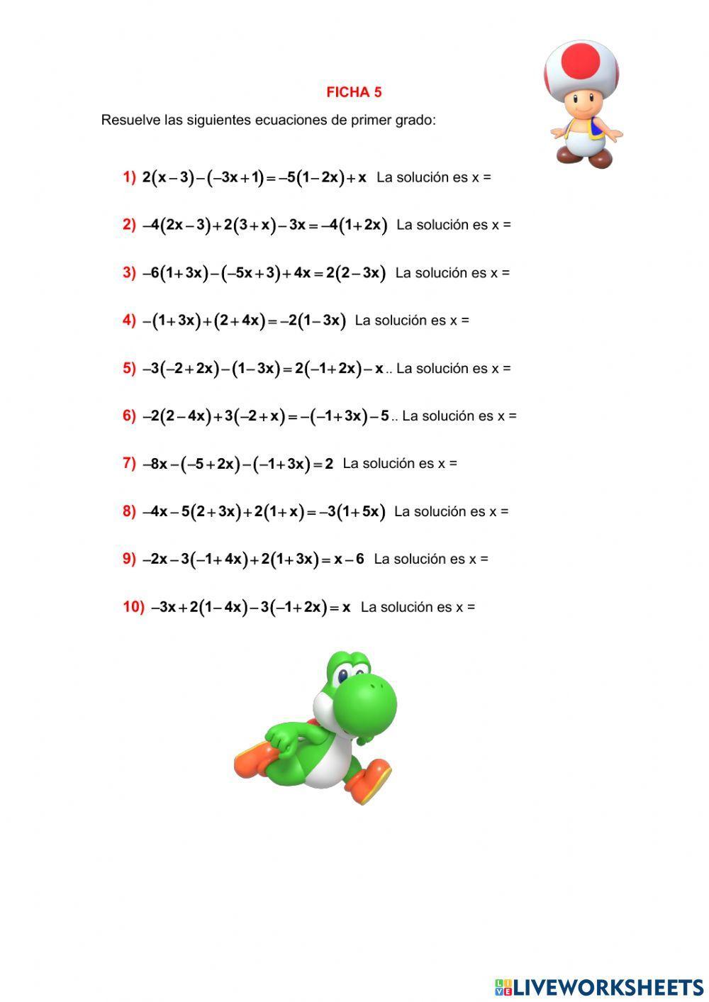 Ecuaciones de primer grado