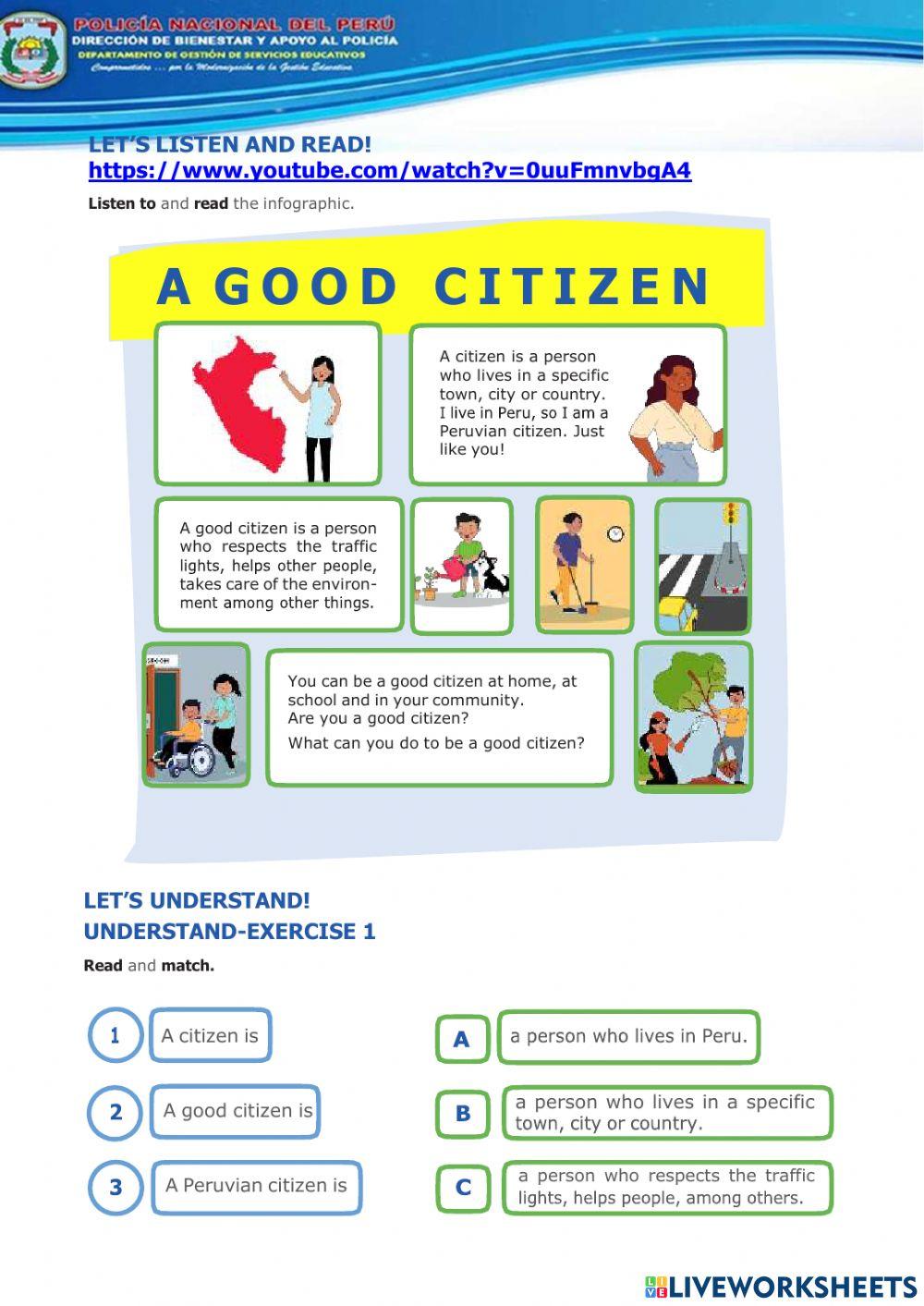 A good Citizen 1642668 FLOR DE MARIA Live Worksheets