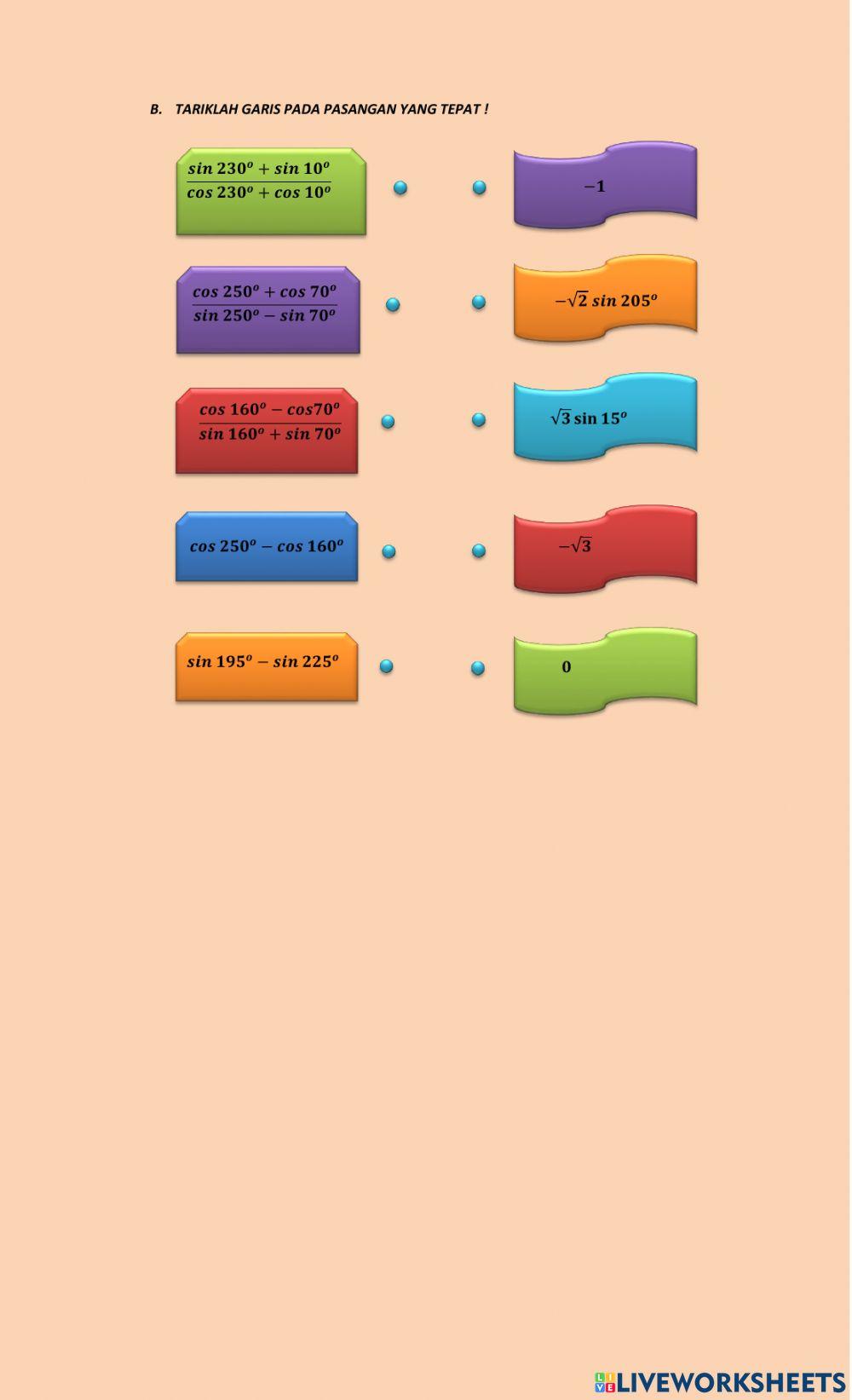 Identitas trigonometri jumlah dan selisih sinus dan cosinus