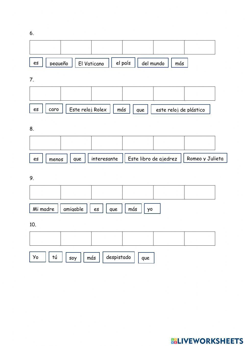 Comparativos y superlativos