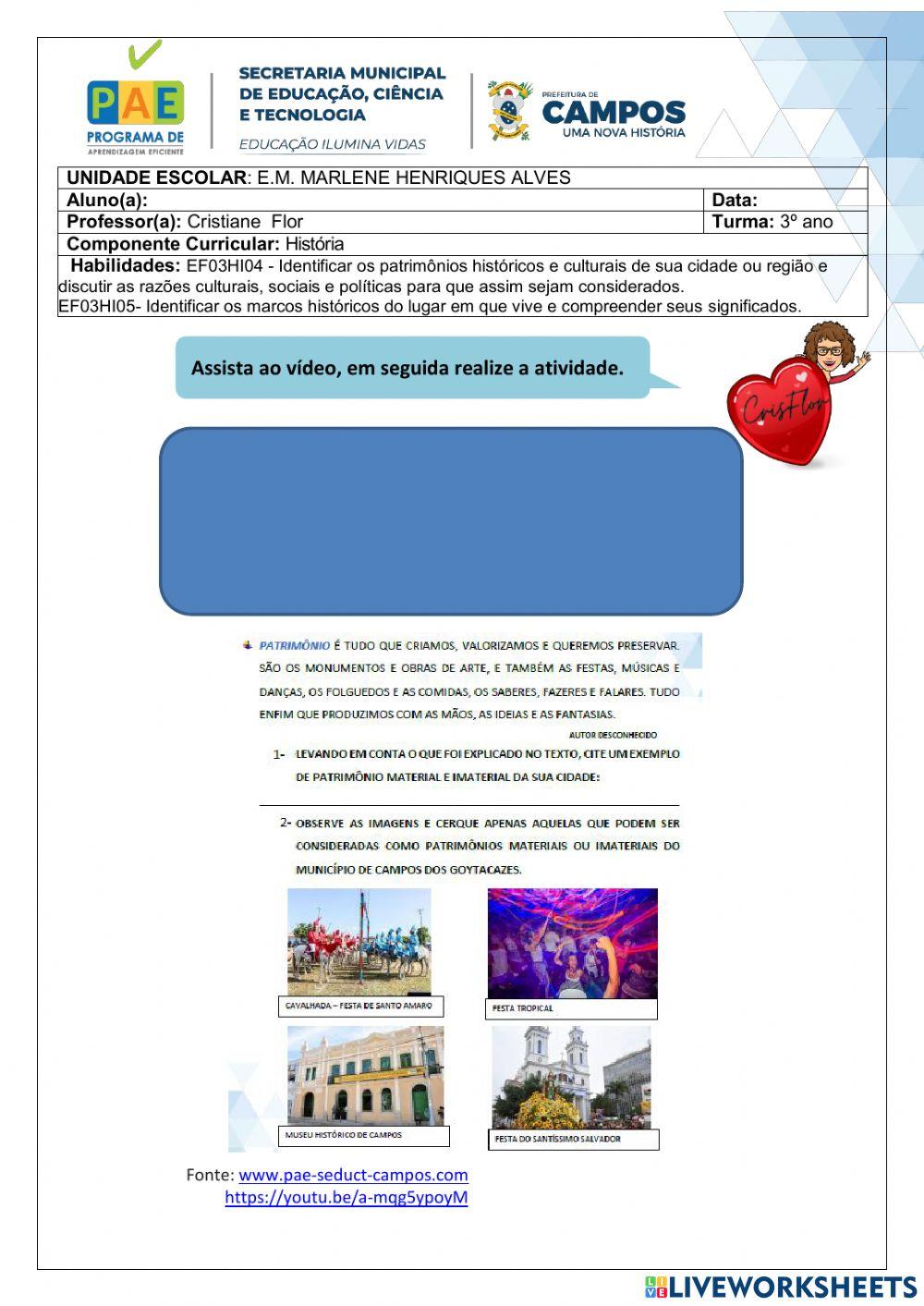 Patrimônios Materiais e Imateriais