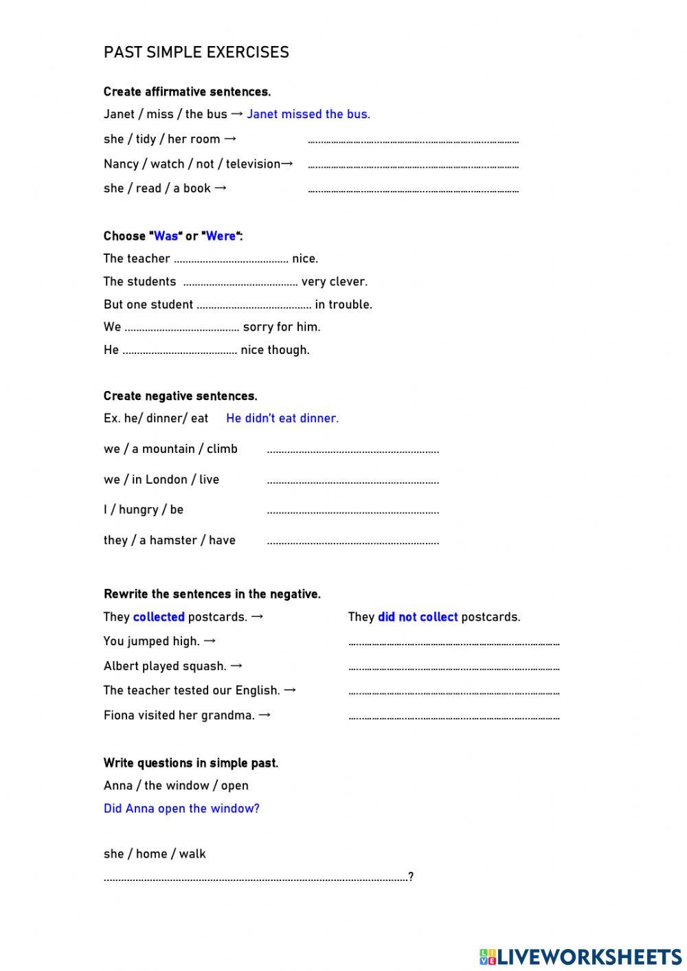 Past Simple exercises