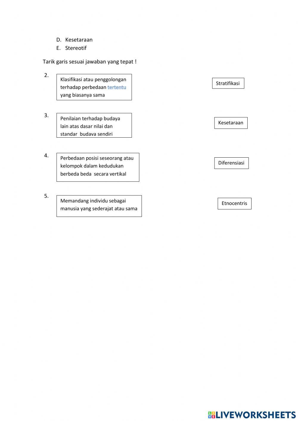 Kesetaraan dan harmoni sosial