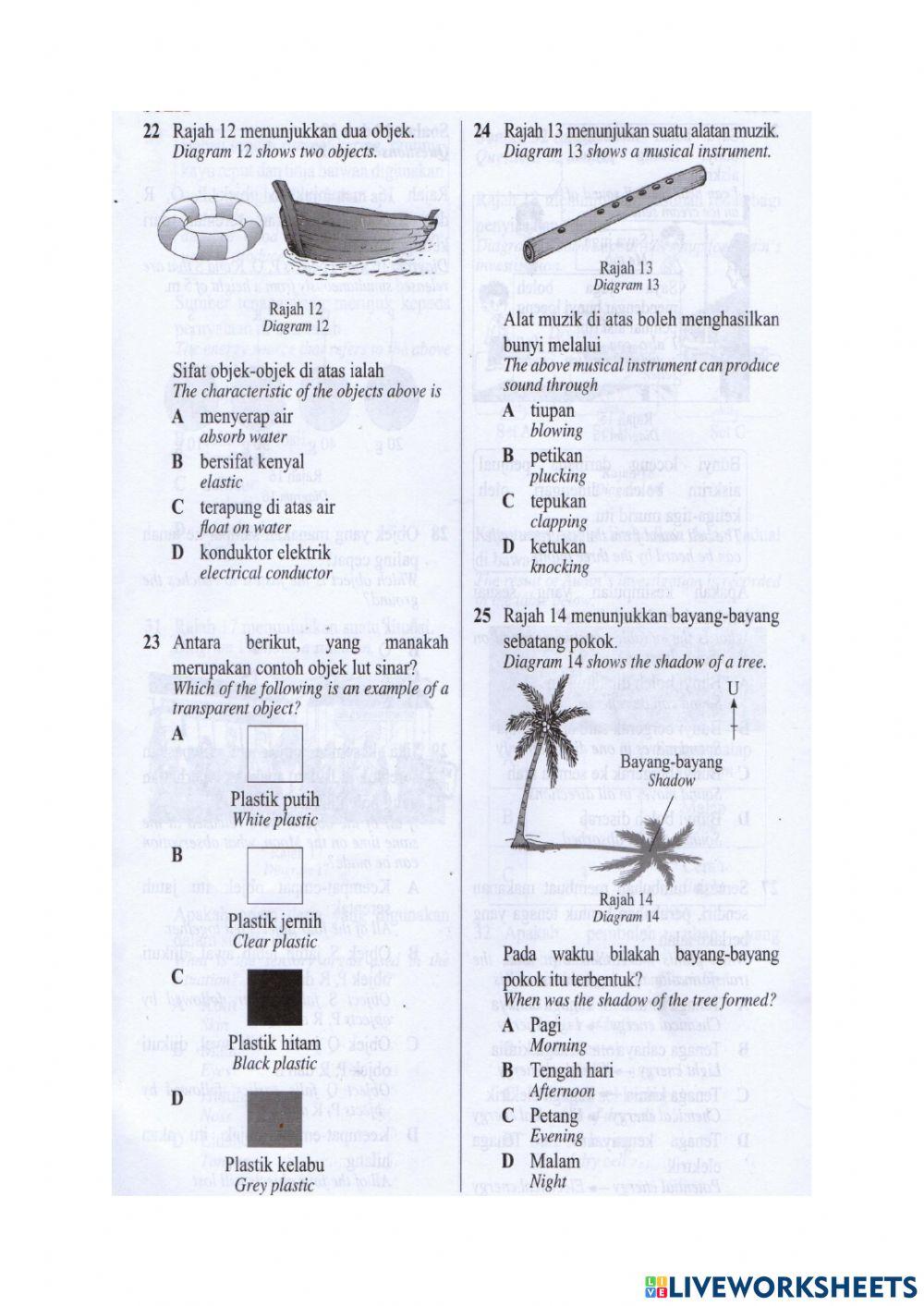 Revision science year 4 (2)