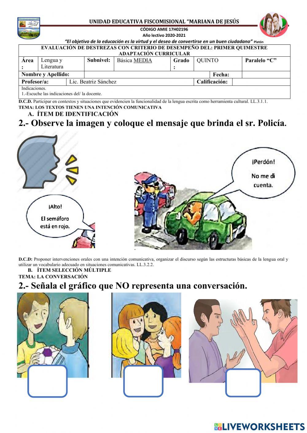 Evaluacion nee lengua y literatura