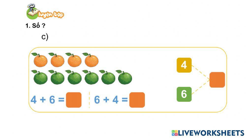 Bài 10: phép cộng trong PV10 (Tiết 5)
