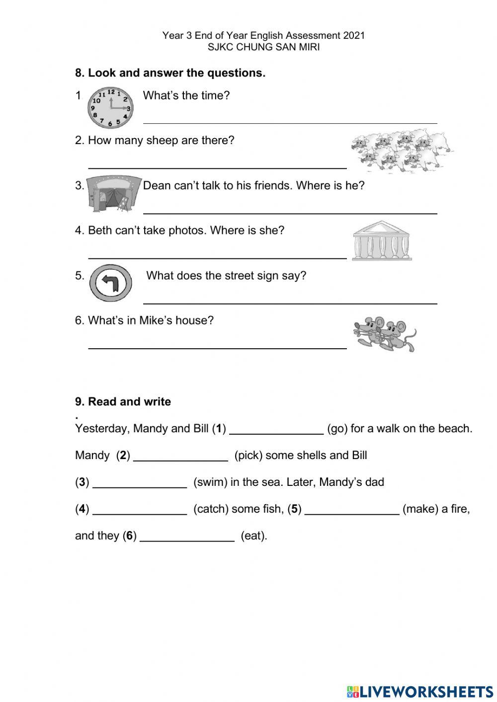 Y3 Year-End Assessment 2021