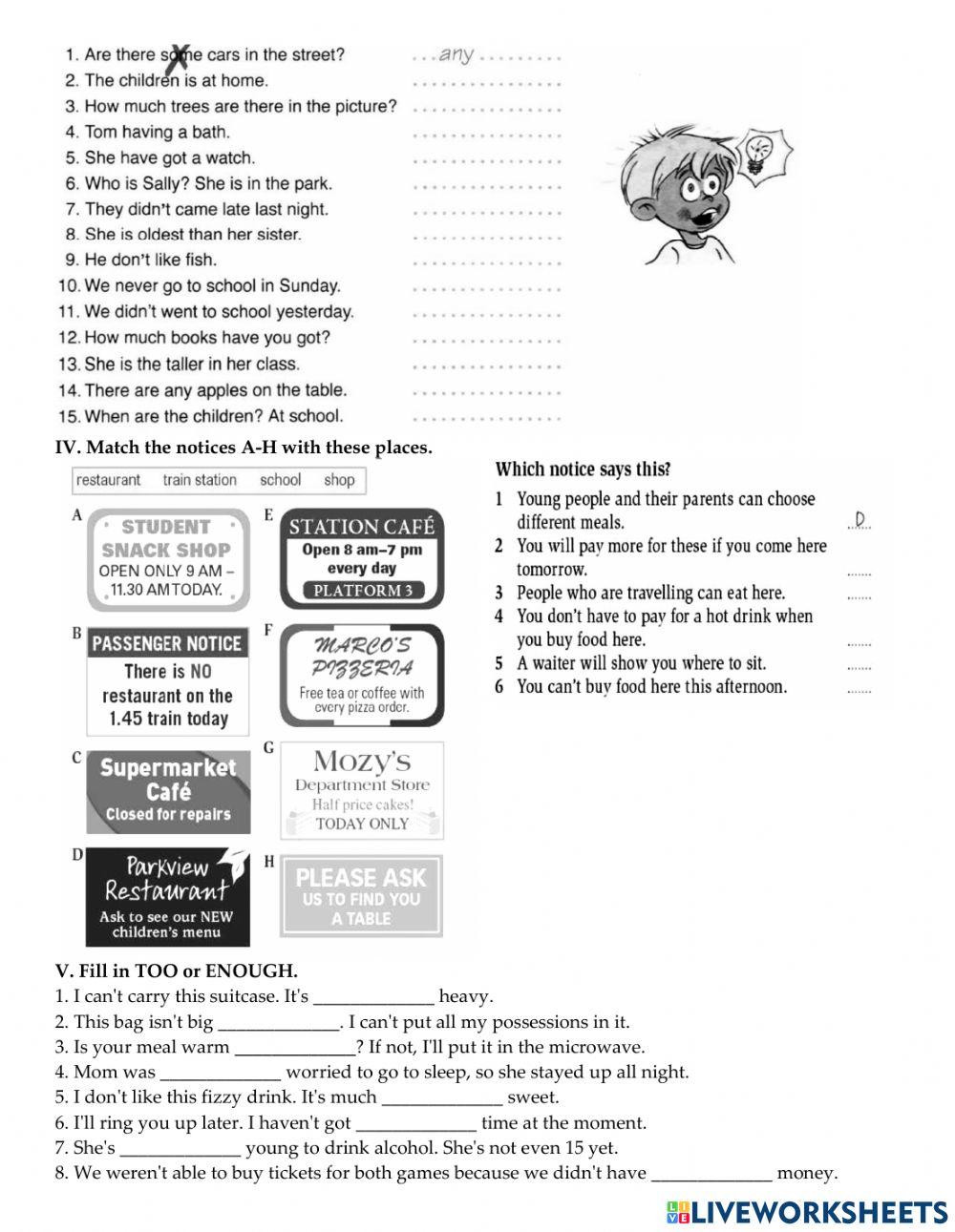 Grade 4- Mini test W15