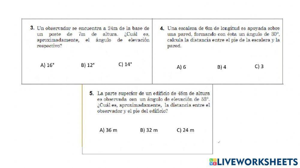 Ángulos de elevación y depresión