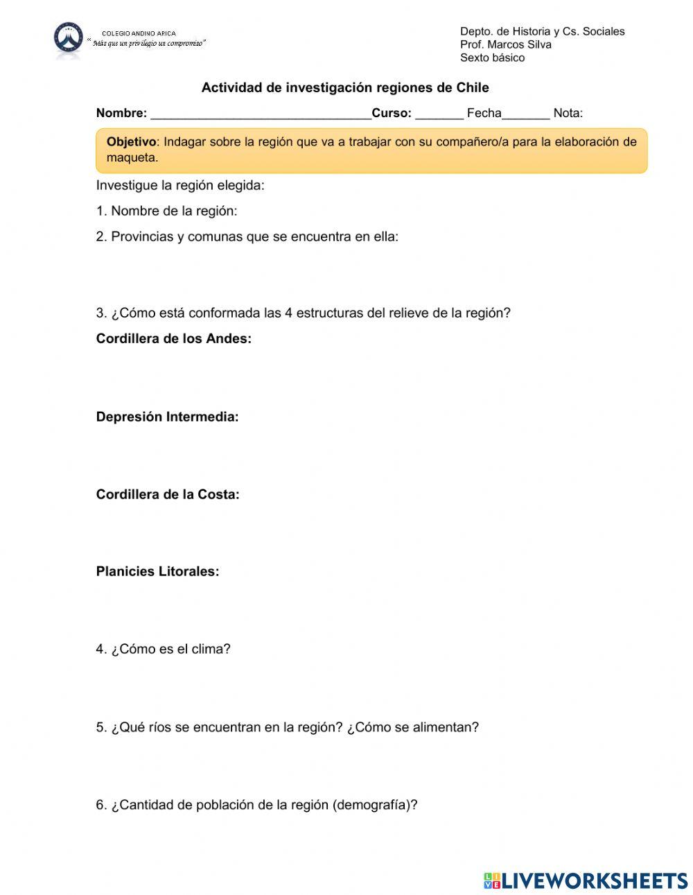 Analisis regiones de Chile