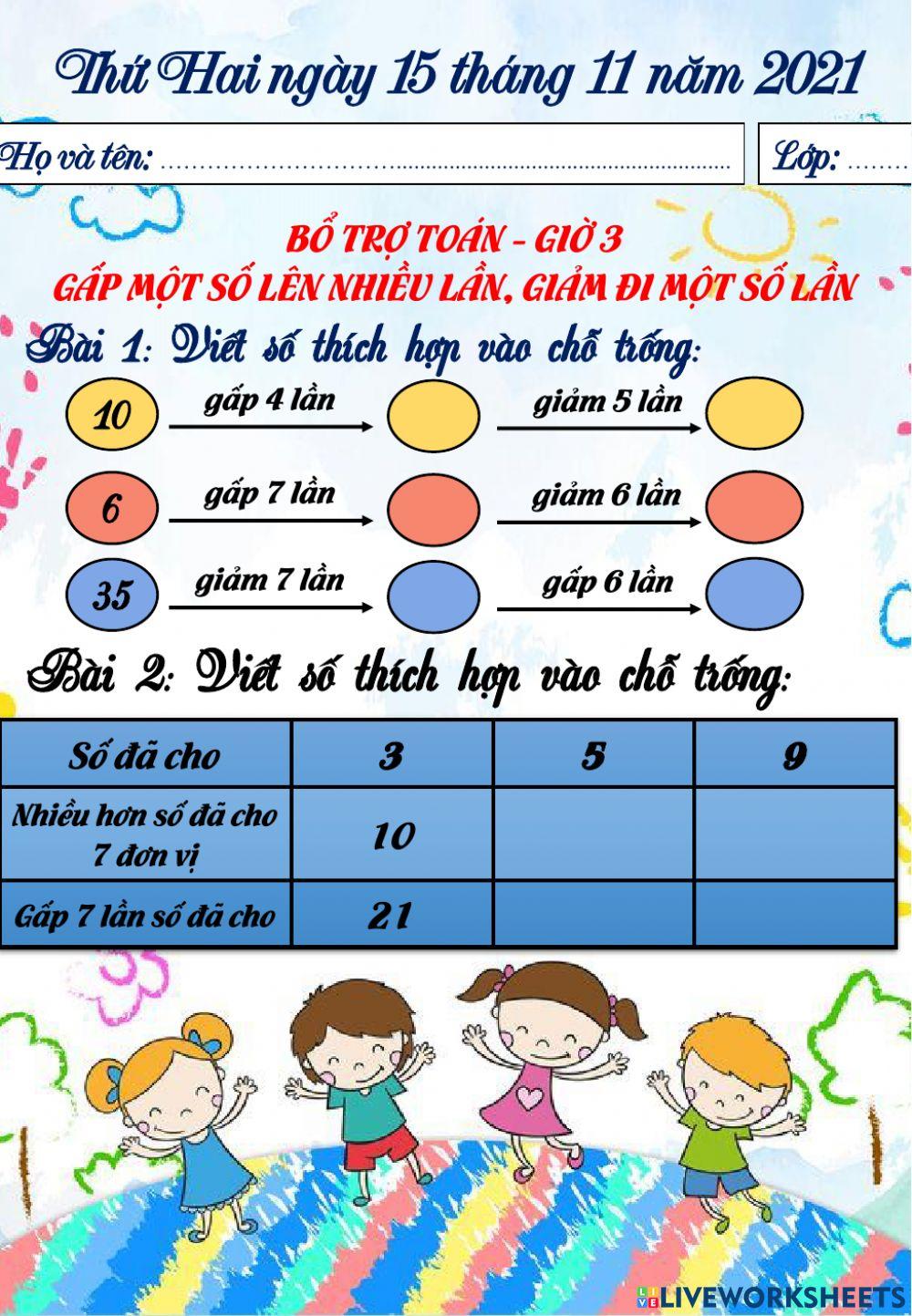 Bổ trợ Toán giờ 3