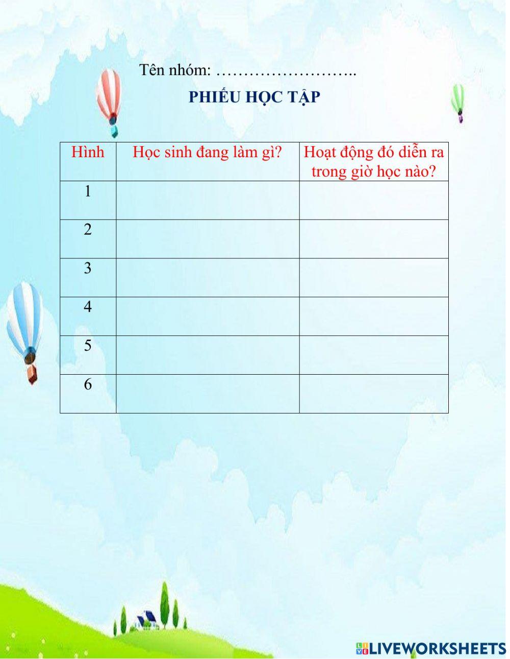 Tnxh 3 - một số hoạt động ở trường