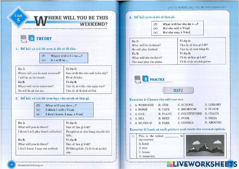 Test 1 + Test 2  Unit 5 - English 5