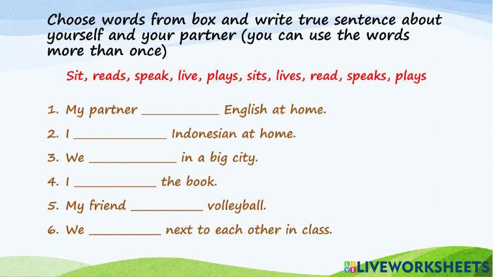 Simple present tense formula