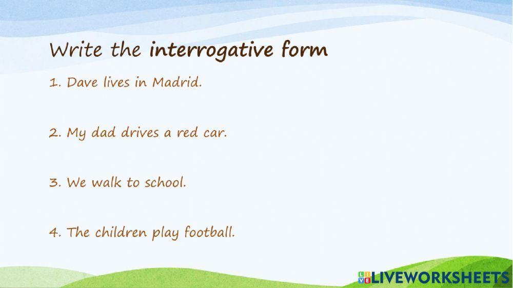 Simple present tense formula