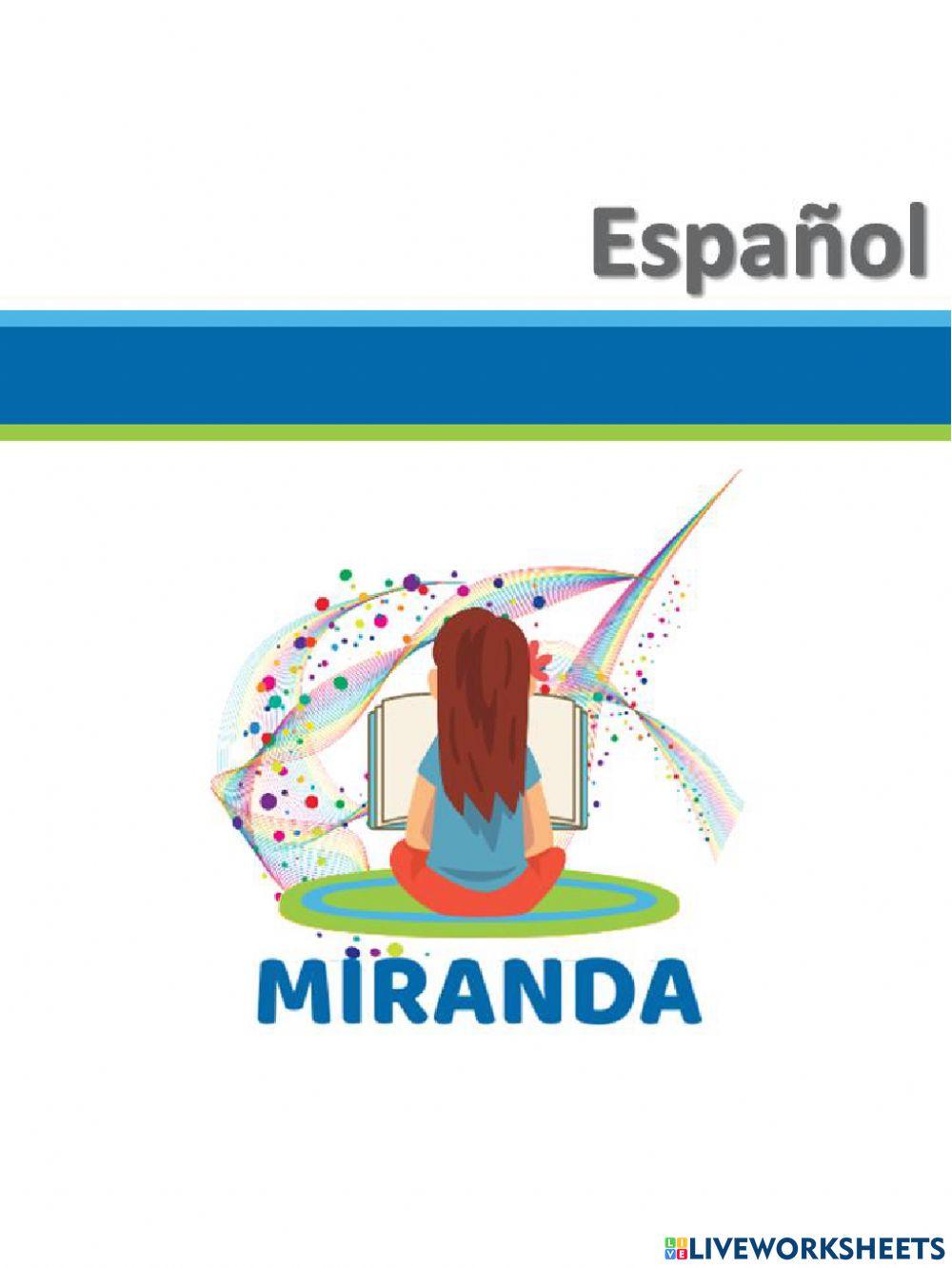 EXAMEN BLOQUE I CUARTO GRADO MIRANDA Español