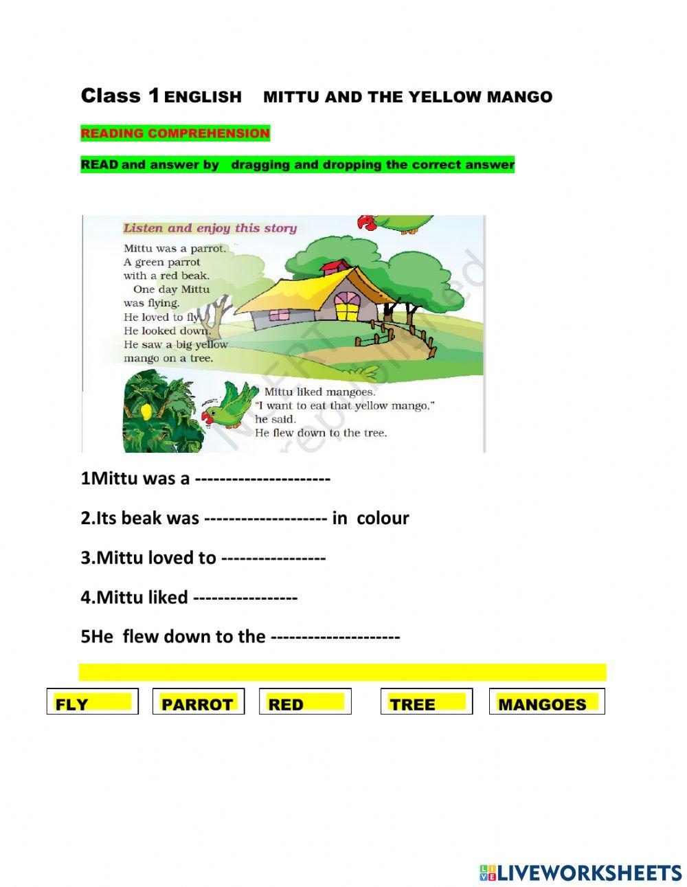 Mittu and the yellow mango