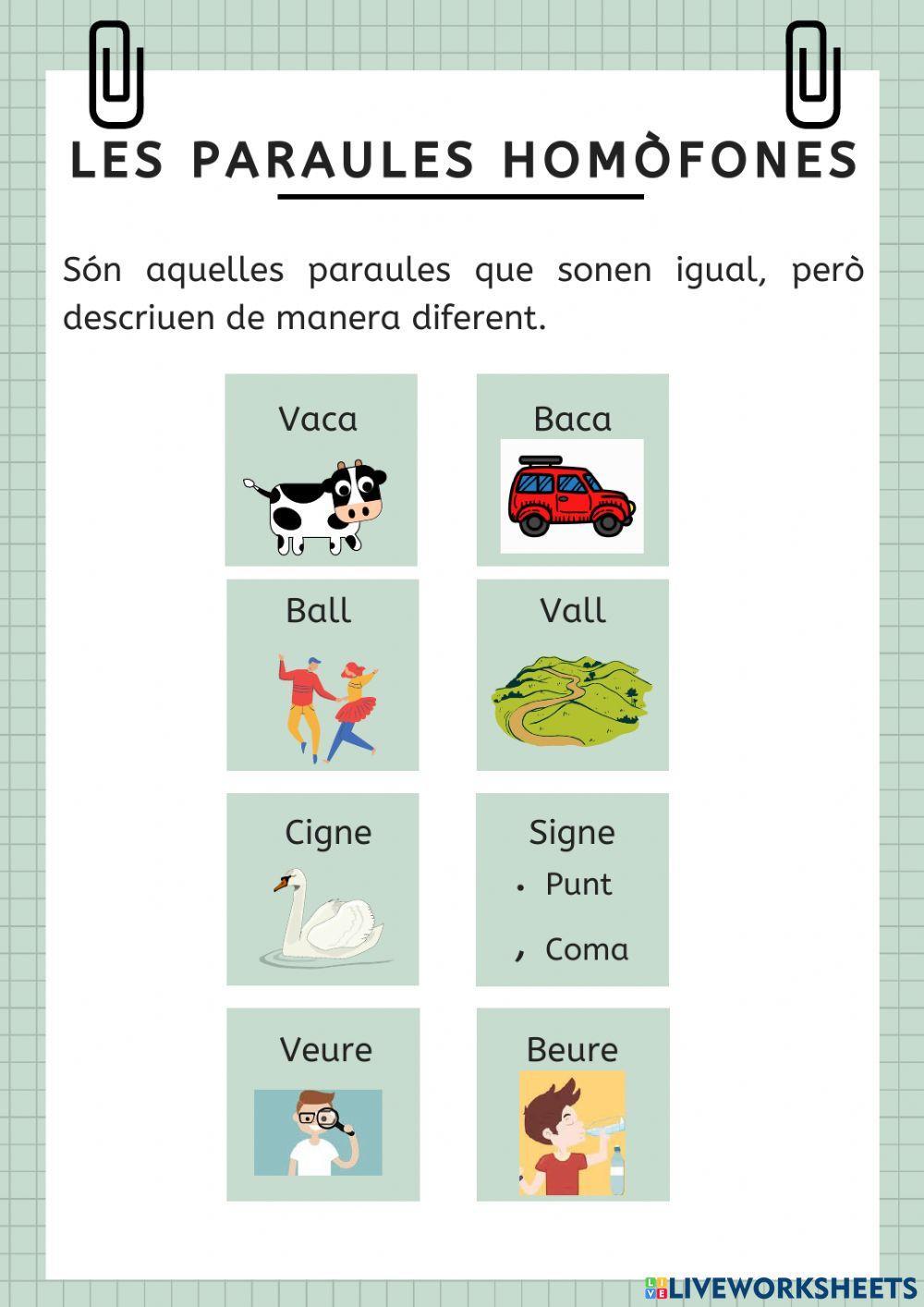 Les paraules homòfones