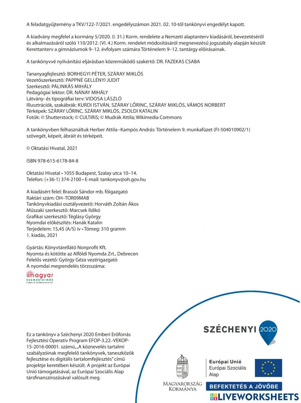 Történelem 9. fgy. 1-8.