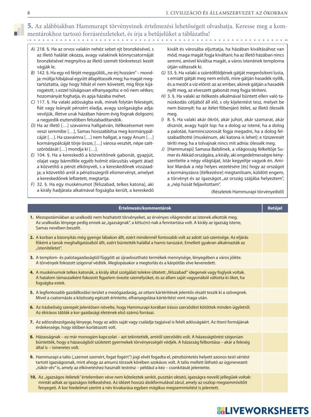 Történelem 9. fgy. 1-8.