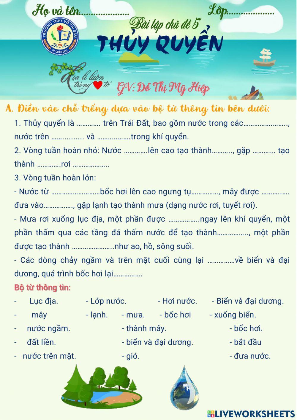 Địa 10-chủ đề 5-thủy quyển