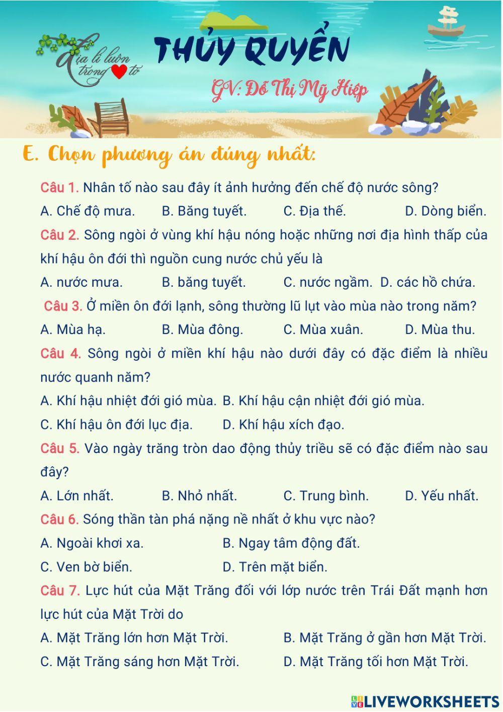 Địa 10-chủ đề 5-thủy quyển