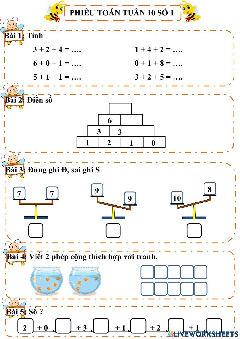 Toán tuần 10 số 1