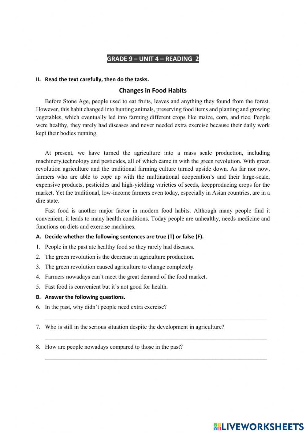 L9 - Test U4 - Reading 2