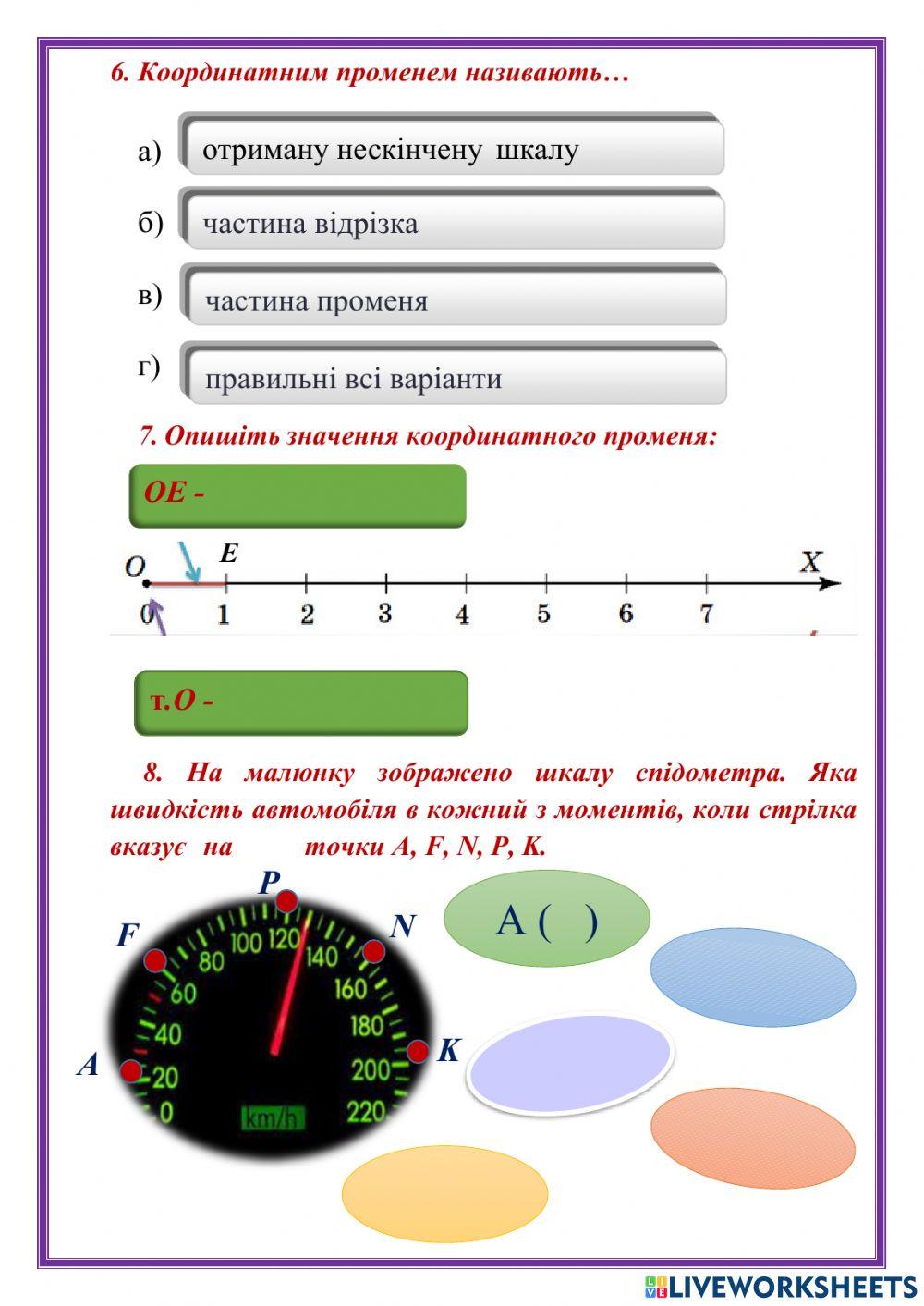 Шкала.Координатний промінь