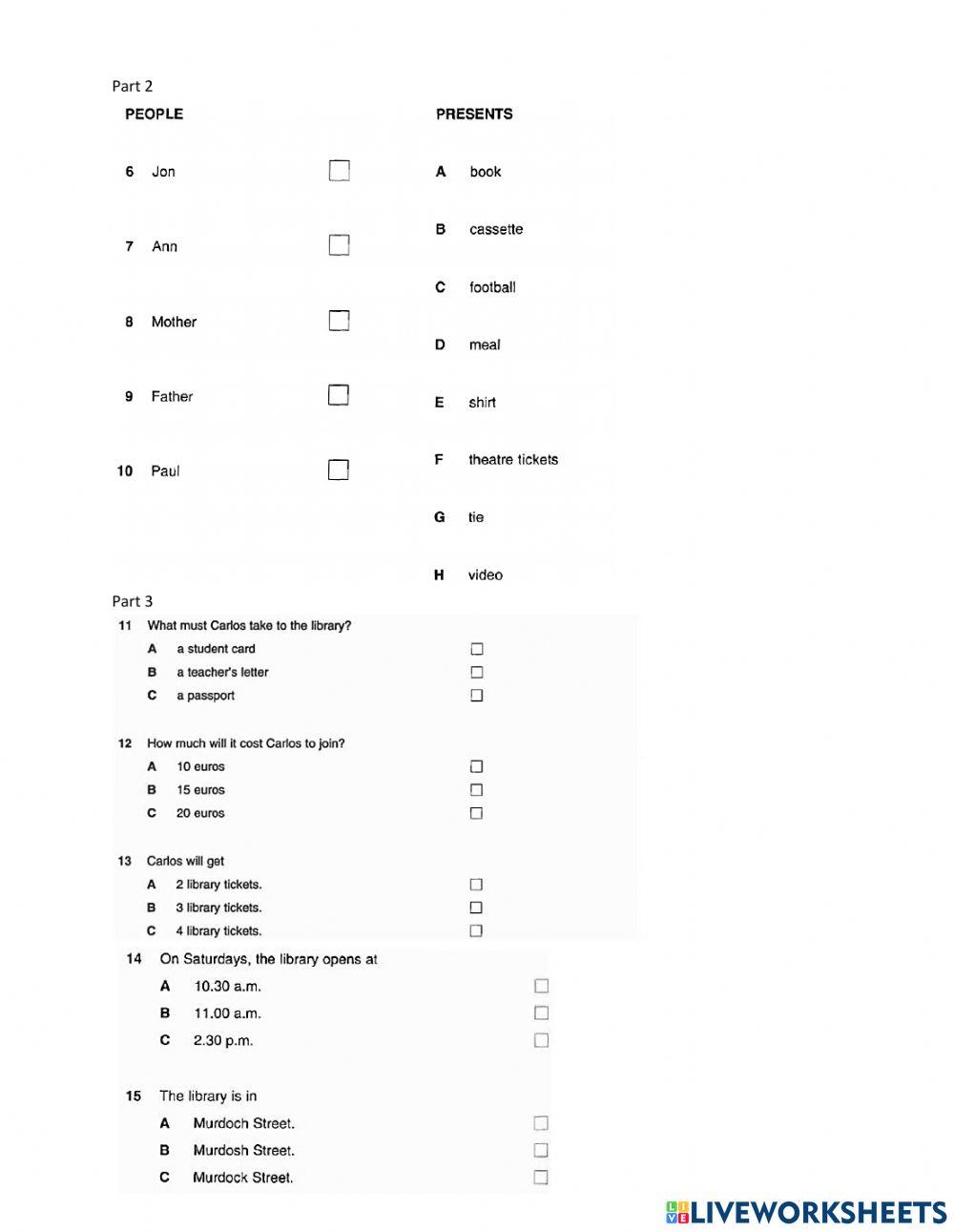 Lisening - Key 1- test 4