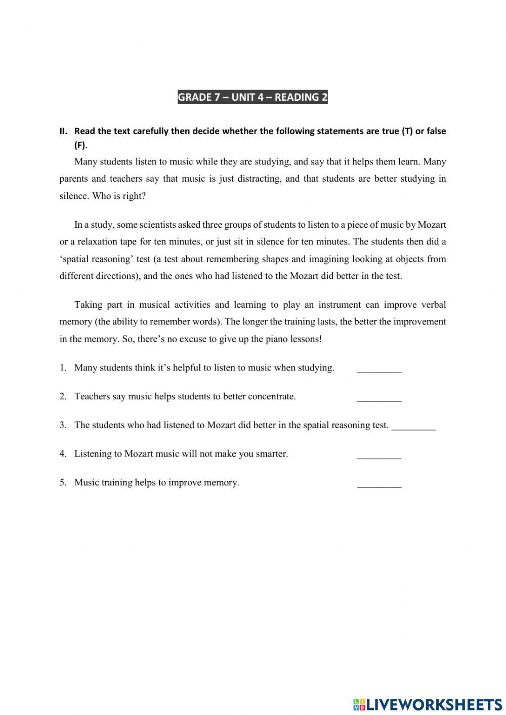 L7 - Test U4 - Reading 2