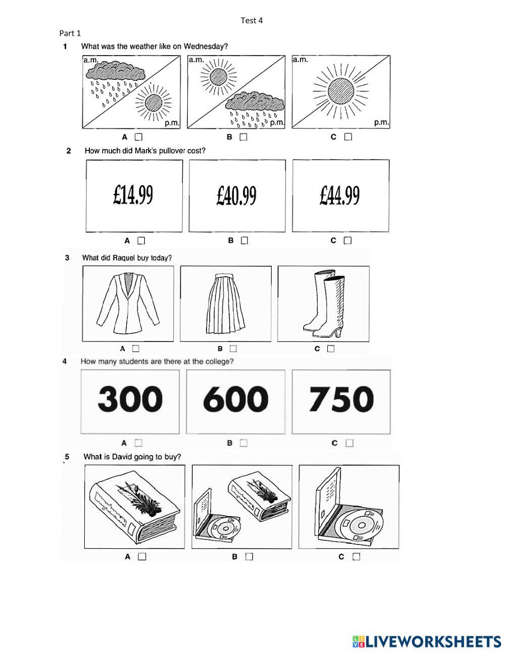 Listening- key 2- test 4