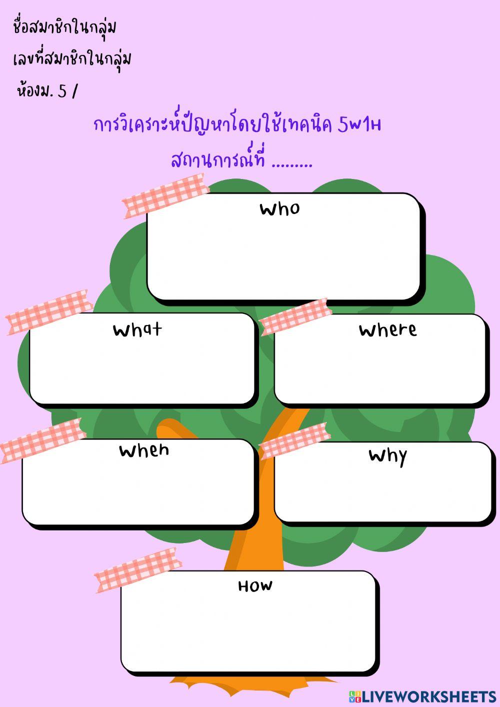 5w1h online exercise for Live Worksheets 5w1h online exercise for Live Worksheets