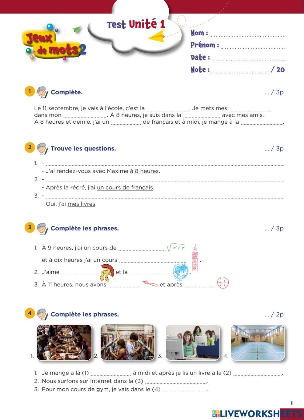 Test unité 1 jeux de mots 2