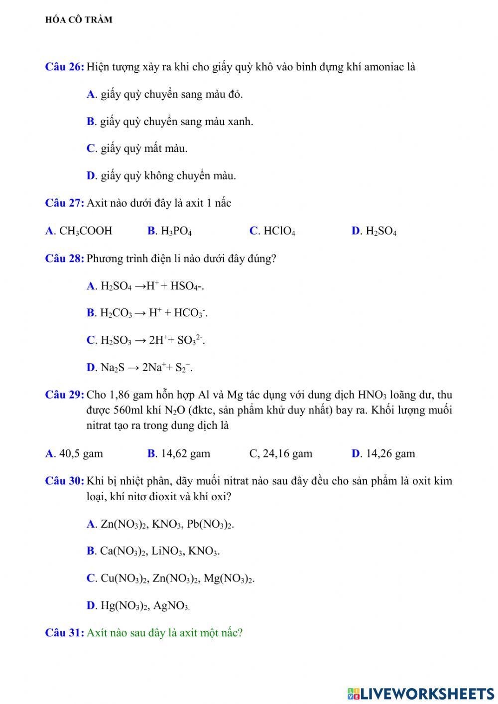 Đề giữa kỳ 1 - số 1