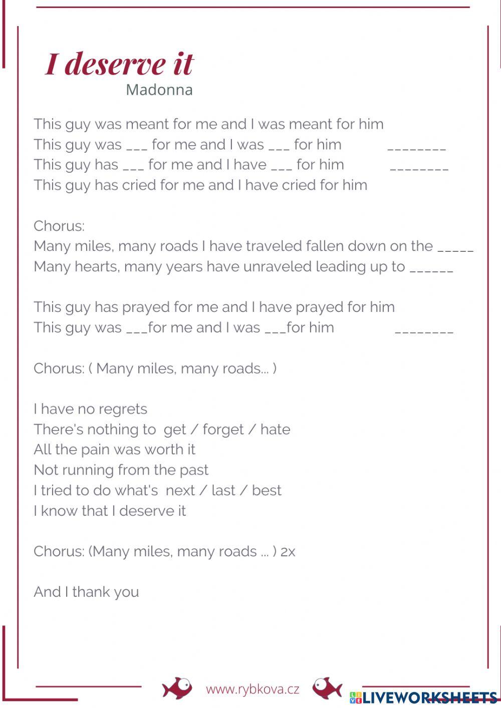 Madonna - I deserve it