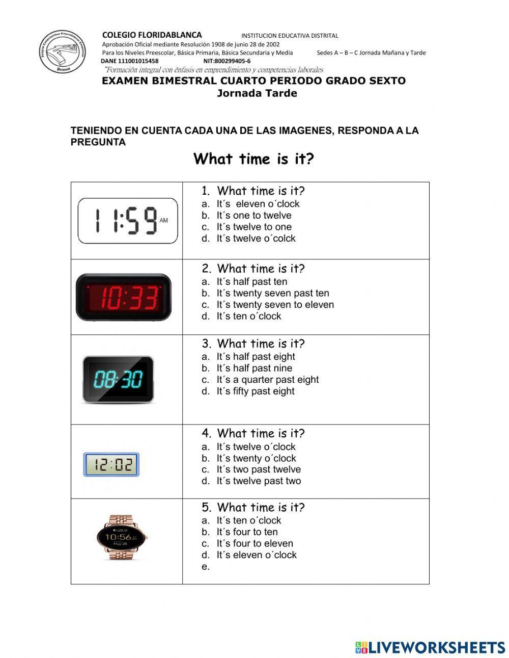 Evaluacion de ingles